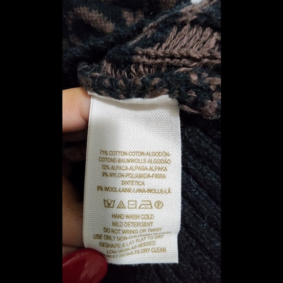 Free People leopard cheetah brown black sweater oversized small medium large - Picture 4 of 4